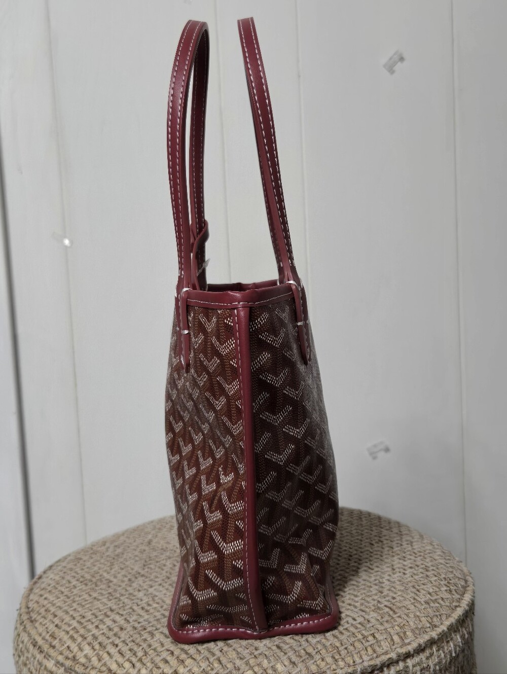 New Mini A Style Burgundy Tote Bag - Picture 3 of 12